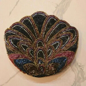 VTG Andre Cellini Beaded Clutch Evening Formal Bag Purse Black